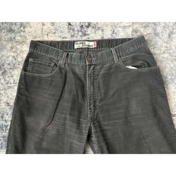 Levis 559 Corduroy Pants Mens 36x32 Gray Relaxed Fit Straight‎ Leg Preppy Casual - Picture 5 of 16